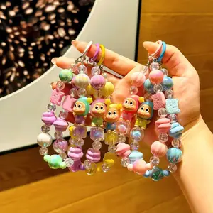 Cute Cartoon Star Character Phone Charm, Electroplated Bead Keychain & Bag Pendant, Mini Plush Doll Key Ring for Gifts