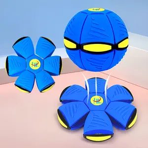 Six Light Light Up UFO Ball Transformable Flying Saucer Kids Outdoor Play Toy for Parent Child Dog Interaction and Exercise