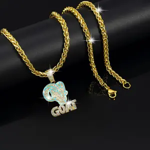 Hip Hop Goat Pendant Dragon Bone Necklace - Unisex Rapper Necklace for Party Festivals, Holiday Gifts