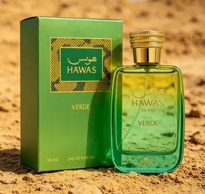 Hawas For Him Verde Eau de Parfum for Men 100ml/3.38 fl.oz, Fresh Vibrant Masculine Fragrance, Crisp Green Woody Citrus Scent, Long-Lasting Arabian Cologne, Perfect for Daily Casual, Office & Outdoor Occasions