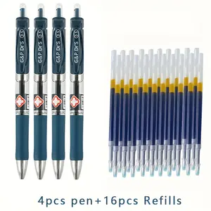 20 pieces/set of doctor's ball point pen 0.5mm dark blue refill set doctor nurse prescription writing gel pen office stationery (4 pens+16 refills)