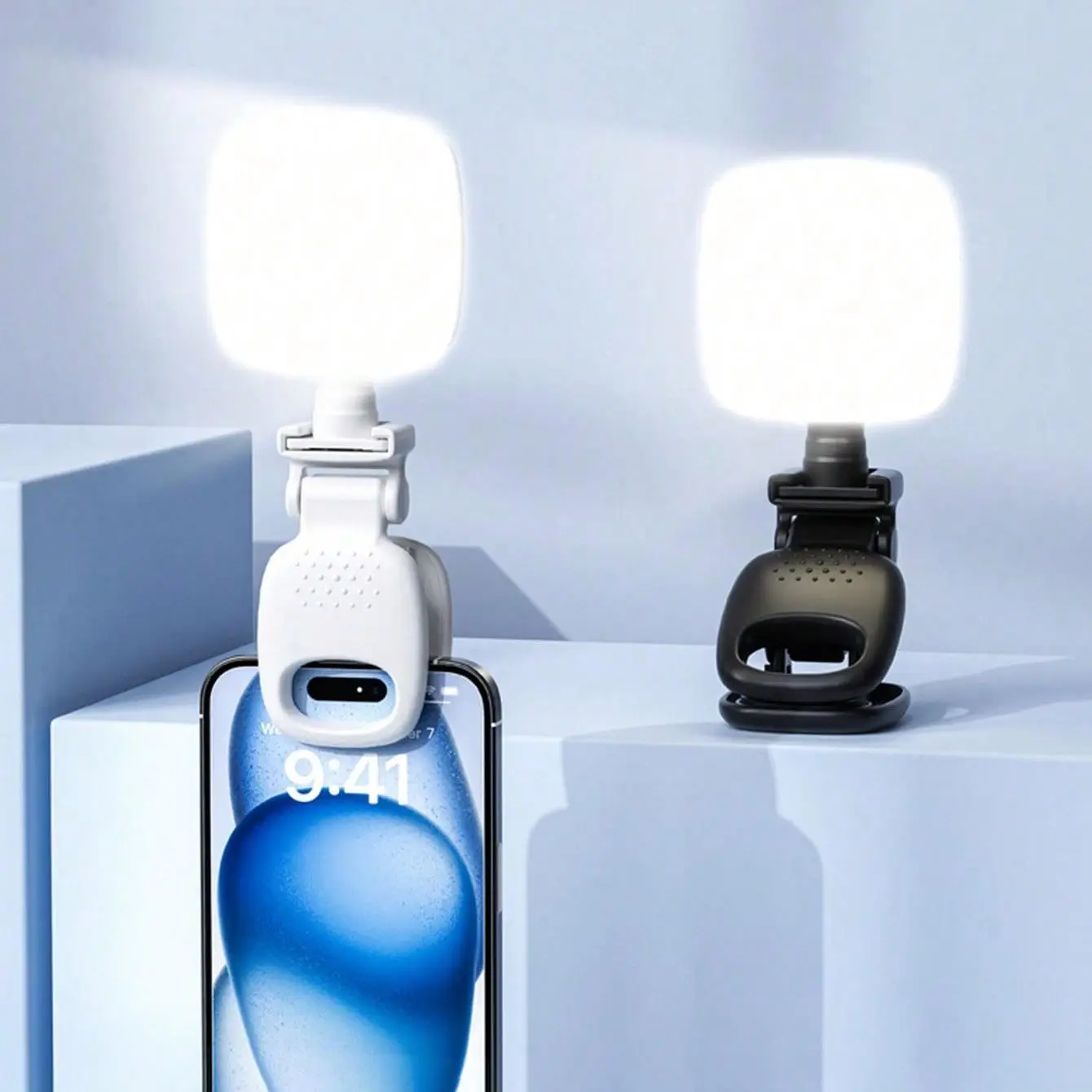 LED Selfie Light with Clip, USB Rechargeable 360° Rotatable Photography Fill Light, Suitable for Studio Portrait Shooting, Live Broadcast, Phone, Elec