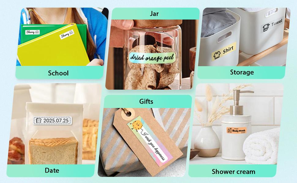 N12 Label Maker Machine with Tape, Portable Thermal Label Printer, Mini Labeler Wireless Bluetooth Label Makers for Home Office Kids Items