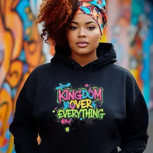Kingdom Over Everything Hoodie - Colorful Graffiti Print for Casual Wear