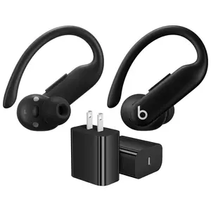 Beats Powerbeats Pro 2 Bluetooth Wireless Noise Cancellation Earbuds with USB C Wall Adapter Charger - Jet Black