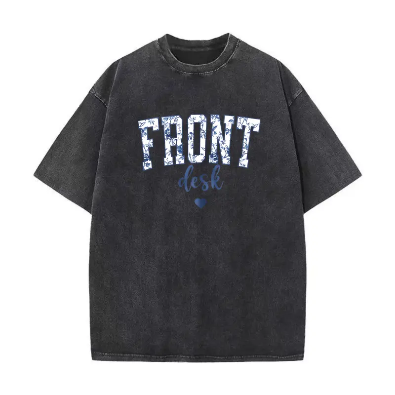Front Office Floral T-Shirt  , Dental Receptionist shirt, School Secretary Front Desk, Dentist Office Cotton Crewneck