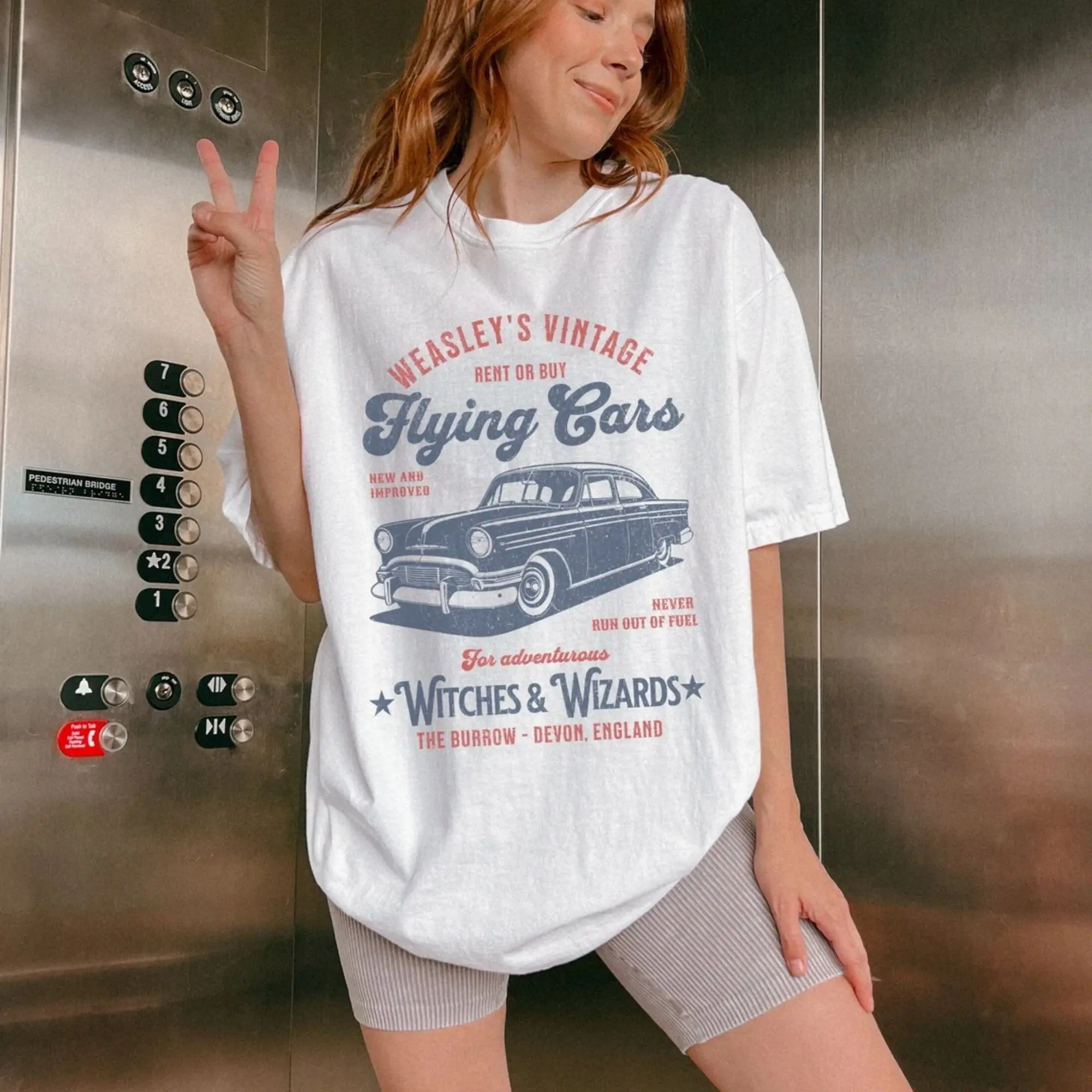 HP Weasleyy's Flying Car Bookish Shirt, Vintage Weasleyy Shirt, Book Aesthetic HP Tshirt, Book Lover Gift