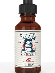 Brutus Lightweight Beard Oil Conditioner for Men - 1oz - Fast Absorbing Beard Growth Oil with Jojoba, Hemp Oil & Vitamin E - Scented Hair Care Blend Fragrance Moisturizing Aroma Moisturizing Aroma