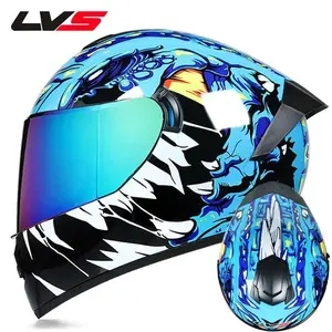 LVS-701 Full Face Racing Motorcycle Helmet Winter Warm Double Visor Motorbike Sports Safety Helmet for Men Women