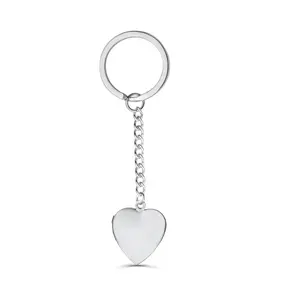 Silver Custom Heart Locket Keychain