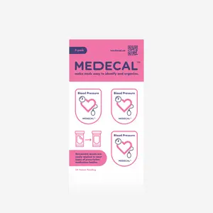 Blood Pressure Medecal - Removable Label Decal - Identify and Organize Medications