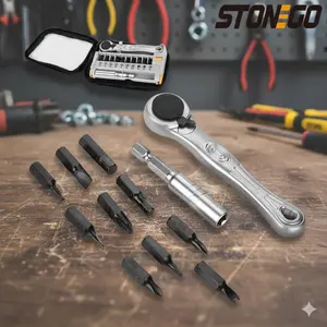 26-in-1 Multi Ratcheting Screwdriver Kit: Mini Portable Cycling Tool Set for Mountain Bikes, Waterproof & Shockproof Emergency Repair Gear, Outdoor Bike Travel Essential Tools with Storage Bag, Compact EDC Toolkit for Home, Hiking, Sports