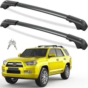 300lbs Lockable Roof Rack Cross Bars Compatible with Toyota 4Runner 2010-2024 with Side Roof Rails, Heavy Duty Aluminum Roof Crossbars Rooftop Luggage Kayak Carrier Black