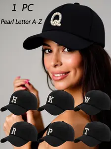 Women's Classic Baseball Cap, Adjustable Size, Casual Fitted Hat, DIY Pearl Letter Design, Outdoor Leisure, Daily Wear, Parade, Gathering, Party Accessory, Adjustable Snapback Cap
