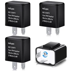 Nilight 4PCS Flasher Relay Adjustable 2 Pin Electronic Blinker Relay 12V Fixes Motorcycle Turn Signal and  Warn Hyper Blink Flash or No Flash for LED and Halogen Bulbs