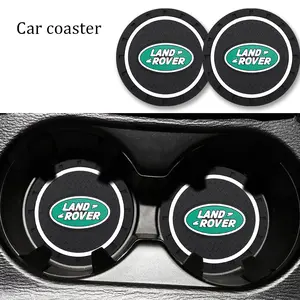 Land Rover Logo Cup Holder Mat, Round Silicone Car Interior Accessory, Anti-Slip Vehicle Drink Coaster, Creative Car Decor, Car Accessories