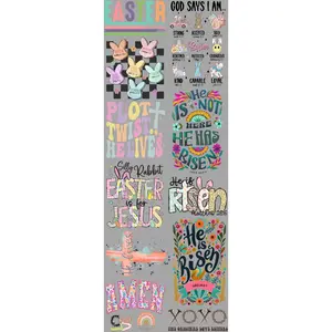 He Is Risen DTF Transfers Gang Sheet 22” wide x 60” long DIY Direct to Film T Shirt Transfers