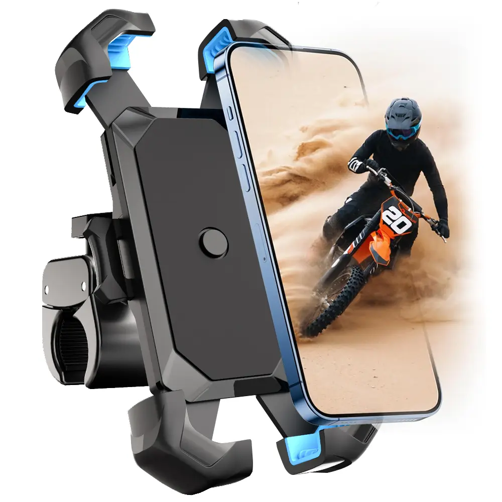 Bike Phone Holder, Motorcycle Mount - Motorcycle Phone Holder, Handlebar Cell Phone Clamp, Scooter Phone Clip for iPhone 16 Pro Max/Plus, 15 Pro Max, S10, S20, More 4.7" to 6.8" Smartphones