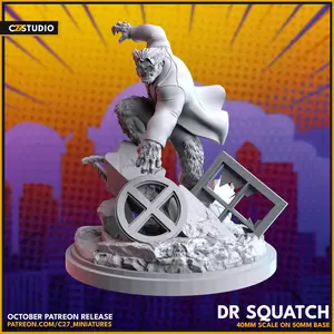 Beast (B) 40mm Scale 3D-Printed Resin Collectible Edition Character Figure Miniature, Crisis Protocol Proxy, Home Decor Figurine | C27, 3D-Printed Resin Miniatures, Collectible Edition Miniatures