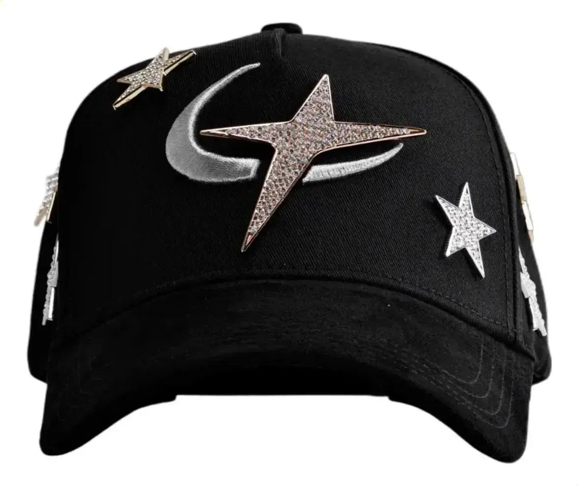 G5 Generic Top Quality Black One Size Cap With Star Embellishment, Galaxy X Ct Brabashats