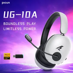 UG-10A Wireless Gaming Headset - 7.1 Surround Sound, -56dB Noise Cancelling, 100H Battery Life, 40mm Drivers, Quad-Mode Connectivity (2.4G/Bluetooth/Wired), RGB Lighting, HD Mic for PC/PS4/PS5