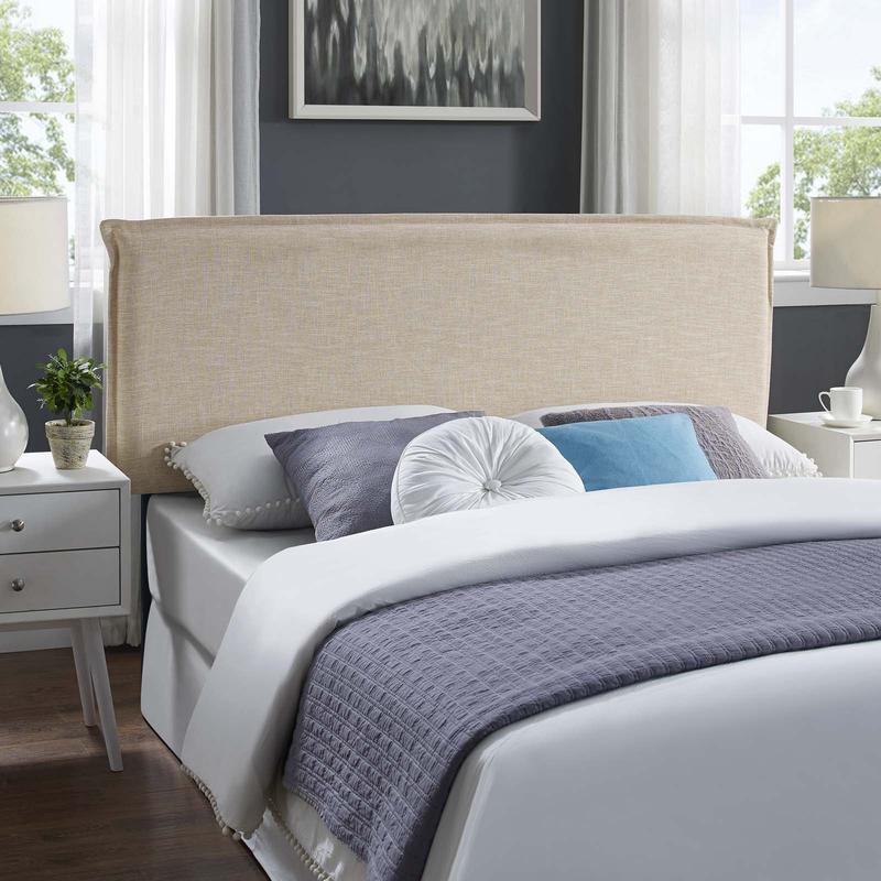Modway Camille Queen Upholstered Fabric Headboard in Beige