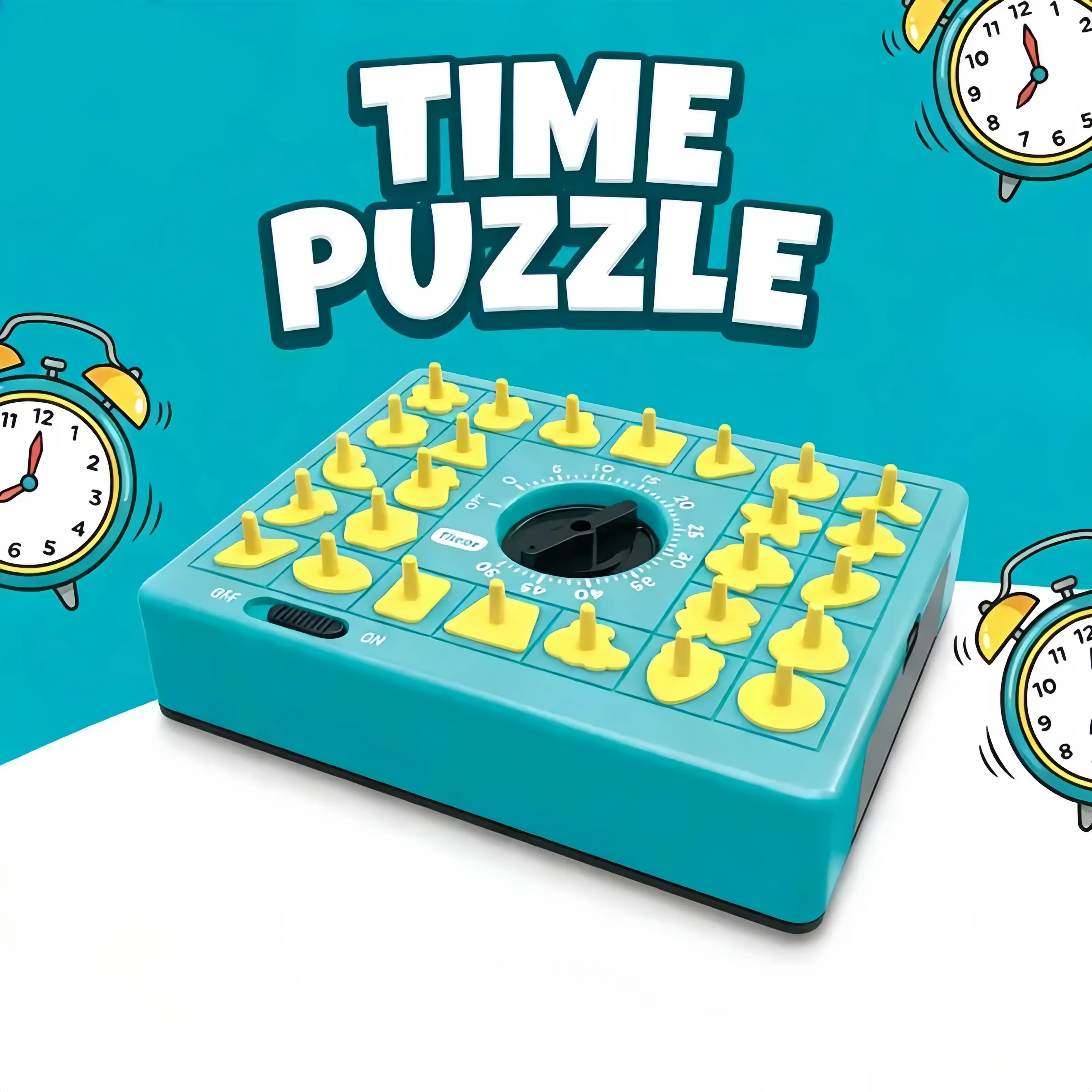 Kids’ Interactive Time Puzzle Board – Fun Shape-Matching Timer Game for Fast-Paced Learning & Family Fun, Board Games For Family Night, Fun Tabletop Game