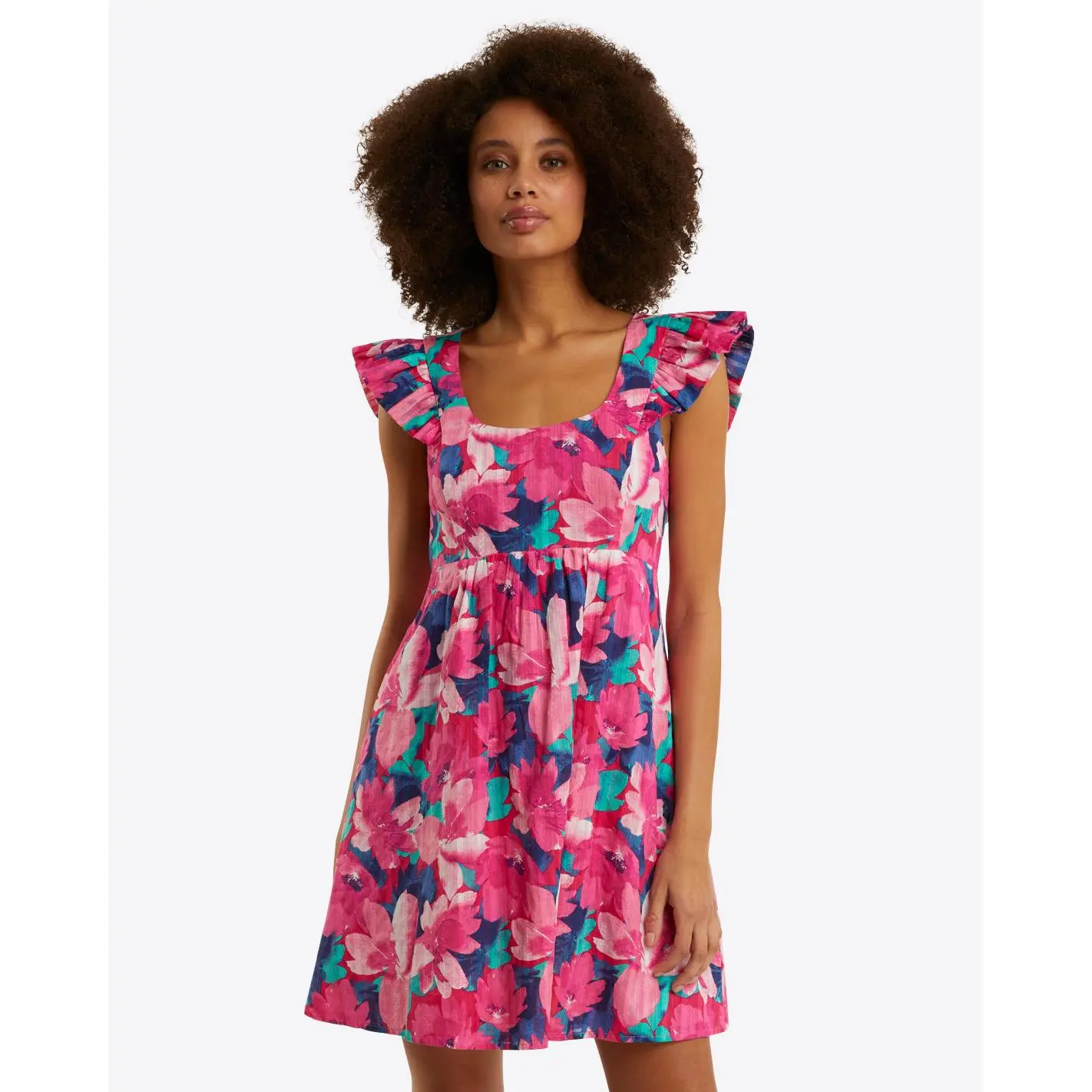 Ciara Babydoll Dress in Shadow Stripe