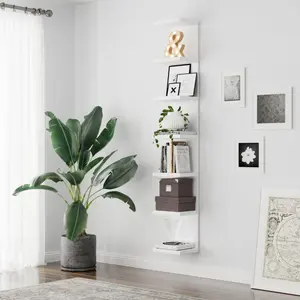 Modern floating bookshelf - Durable vinyl wall-mounted bookshelf, suitable for books, shoes, handbags and decorations - Multi-room storage unit (bedroom, living room, office) - Space-saving vertical storage - Modern style bookshelf, suitable for 10 party