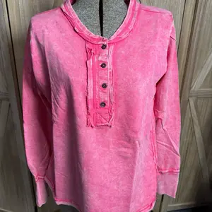 Washed button long sleeve