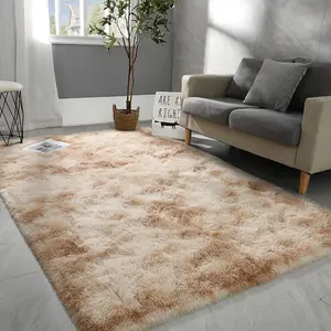 Modern Long Shag Rug, Soft Shaggy Rug, Contemporary Rugs, Polyester Fiber Rectangular Carpet for Living Room & Bedroom, Home Use, Multiple Sizes Available