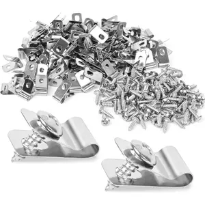 220 count Fence Wire Clamps Stainless Steel Fencing Mounting Clips with 220 count Stainless Steel Screws for 12-16 Gauge Welded Wire to , Metal or Vinyl Fence(X220 Kit)