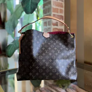 Pre-owned Louis Vuitton Coated Canvas Shoulder Bags Graceful MM Pivoine Monogram Canvas Hobo Bag