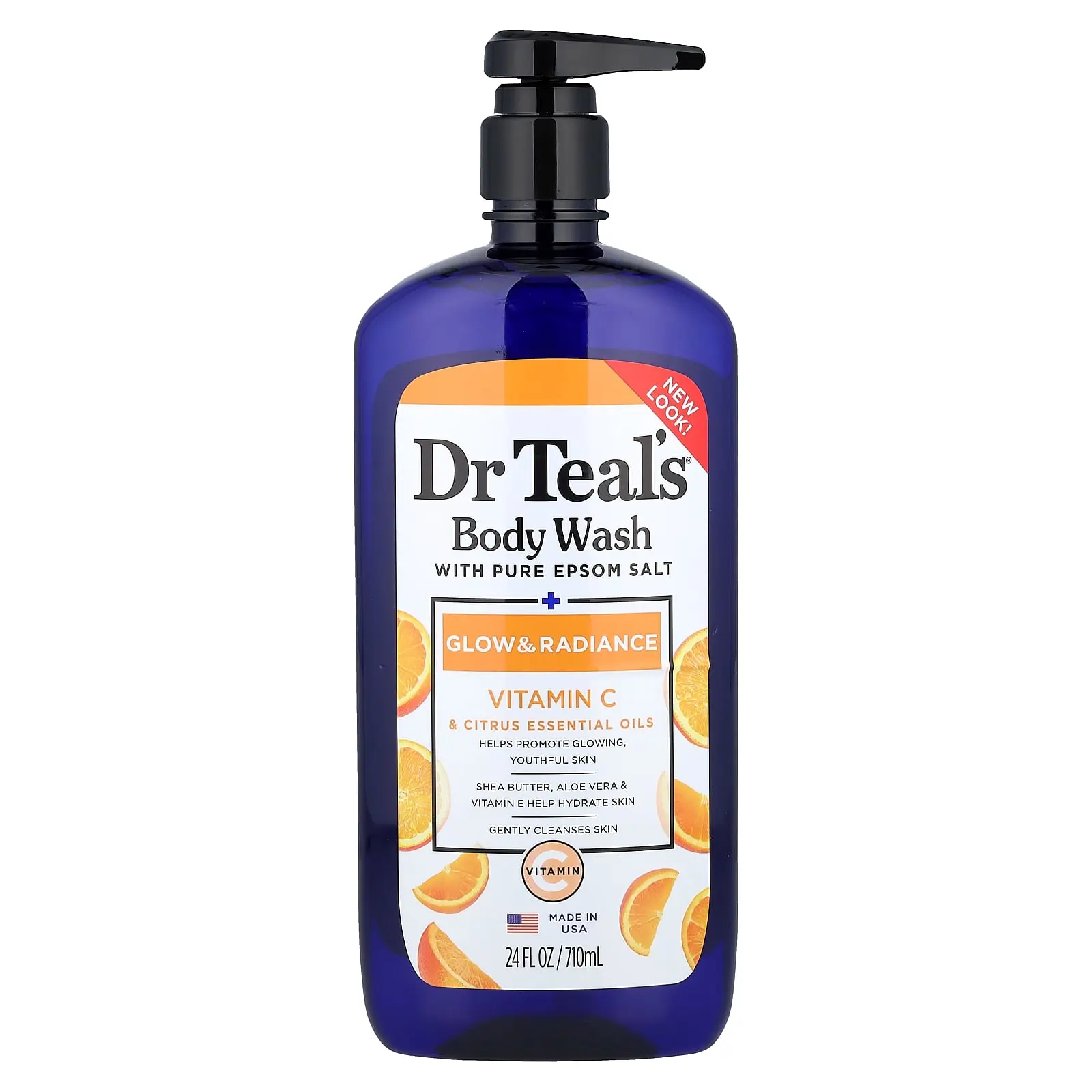 Dr. Teal's Body Wash with Pure Epsom Salt, Glow & Radiance, 24 fl oz (710 ml)