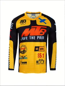 MTB Downhill Jersey Long Sleeve Shirt, Off-Road Motorcycle Polo, Mountain Bike Sports Wear, Dh Motorcycle Sportswear, Casual Fitted Tee, Athletic Apparel