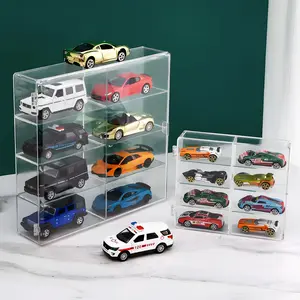 Acrylic Display Case for Diecast Cars，Dustproof Stackable Box with Hinged Door, Toy Car Storage Organizer for Hot Wheels Matchbox