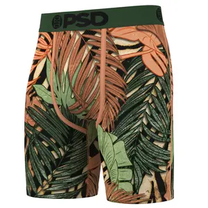 PSD Men's Untamed Tropics Boxer Brief - Standard Length 7 Inch Inseam, Soft and Breathable Poly Blend Fabric