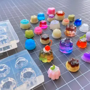 Two-Piece Set Ultra-Light Clay Miniature Simulation Pudding Dollhouse Accessories, Silicone Mold Making, Wax Particle Crafting Tools