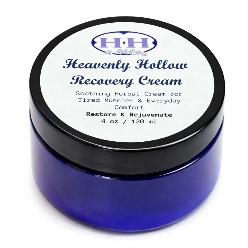 Heavenly Recovery Cream | Comfrey Herbal Skin Cream | Natural Botanical Moisturizer, Handmade USA Skincare 4 oz