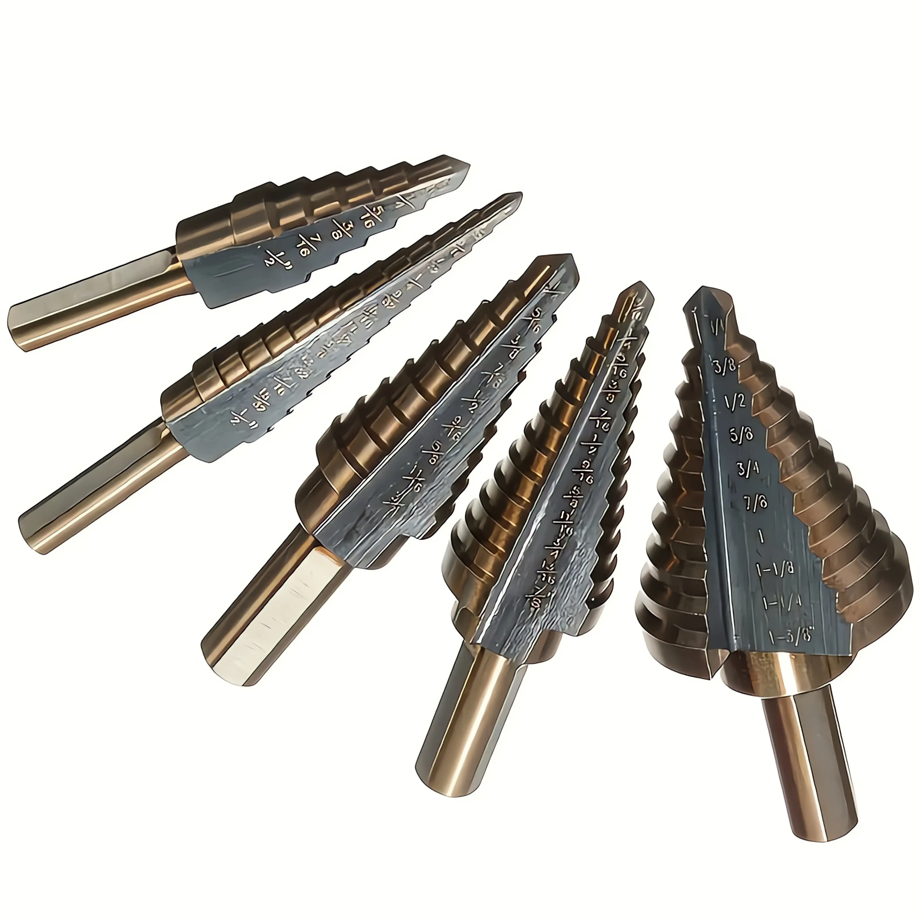 Professional Cobalt Titanium Drill Bits Set of 5 Heavy Duty Metal Drilling for Electric Drill Concrete Tile Wood DIY Home Repair Tools