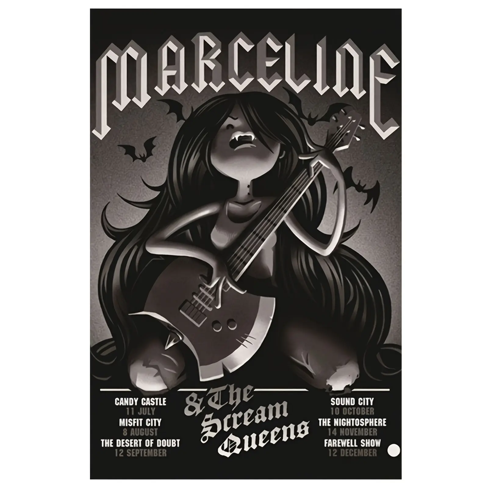 Marceline Vampire Garland Adventure Time Poster - Frameless Canvas