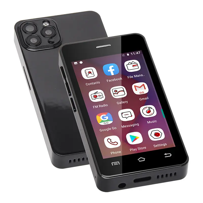 Compact Android Mini Smartphone - 3G Quad-Core, 2 SIM Cards, WiFi, Bluetooth, Small Display, Durable Build, Rear Camera, Expandable Storage, Google Play, GPS, Pocket-Sized Backup Mobile Phone with Extra Space