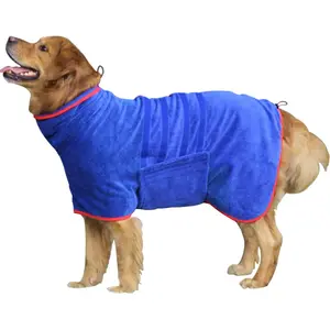 Dog Drying Coat - Quick-Dry Dog Towel Robe - Super Absorbent Microfiber Pet Bathrobe with Adjustable Neck & Belly Straps, Fast-Drying Outer Layer for Dogs & Cats Grooming Supplies