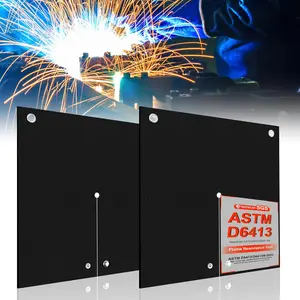 6mm 12" x 12" 2 Pack Opening Shape Fireproof Welding Blanket Heat Shield Mat for HVAC Brazing Torch Flame Resistant Cloth for Solder Plumbers