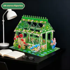 Unbox Two Stunning Diamond Houses! 6.6x8.6x6.3in 3D Full-Drill Art Set – Woodland Witch Cottage + Ocean King’s Palace | Gift for DIY Lovers