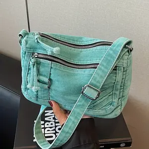 A Vintage Street-Style Women'S Trendy Shoulder Crossbody Bag with Multiple Zip Pockets for Great Storage, Adjustable Straps, Perfect for Daily Commutes, Shopping, And Fashionable Outfits