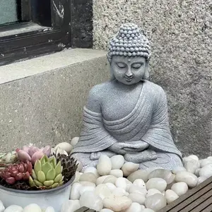 1pc Buddha Statues for Garden, Buddha Decor, Meditation Decor, Gray Resin Meditation Zen Buddha Home Decor, Outdoor And Indoor Sculptures Religious Room Ornaments
