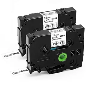 2-piece label making tape replacement suitable for Brother TZe-231 TZ-231 laminated P Touch label tape 12mm 0.47-inch white background black lettering tape, compatible with Brother PT-D210 H110 D220 D410 D600