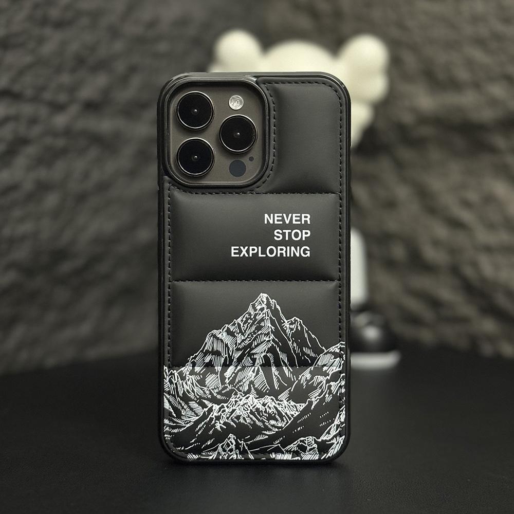 Never-ending exploration of positive energy design.Fashionable down jacket phone case compatible with iPhone17 Pro Max, 16, 15, 14, 13 Pro Max, 14, 15 Plus. Down jacket-inspired drop-proof soft case with tactile 3D texture. Anti-slipedge design.