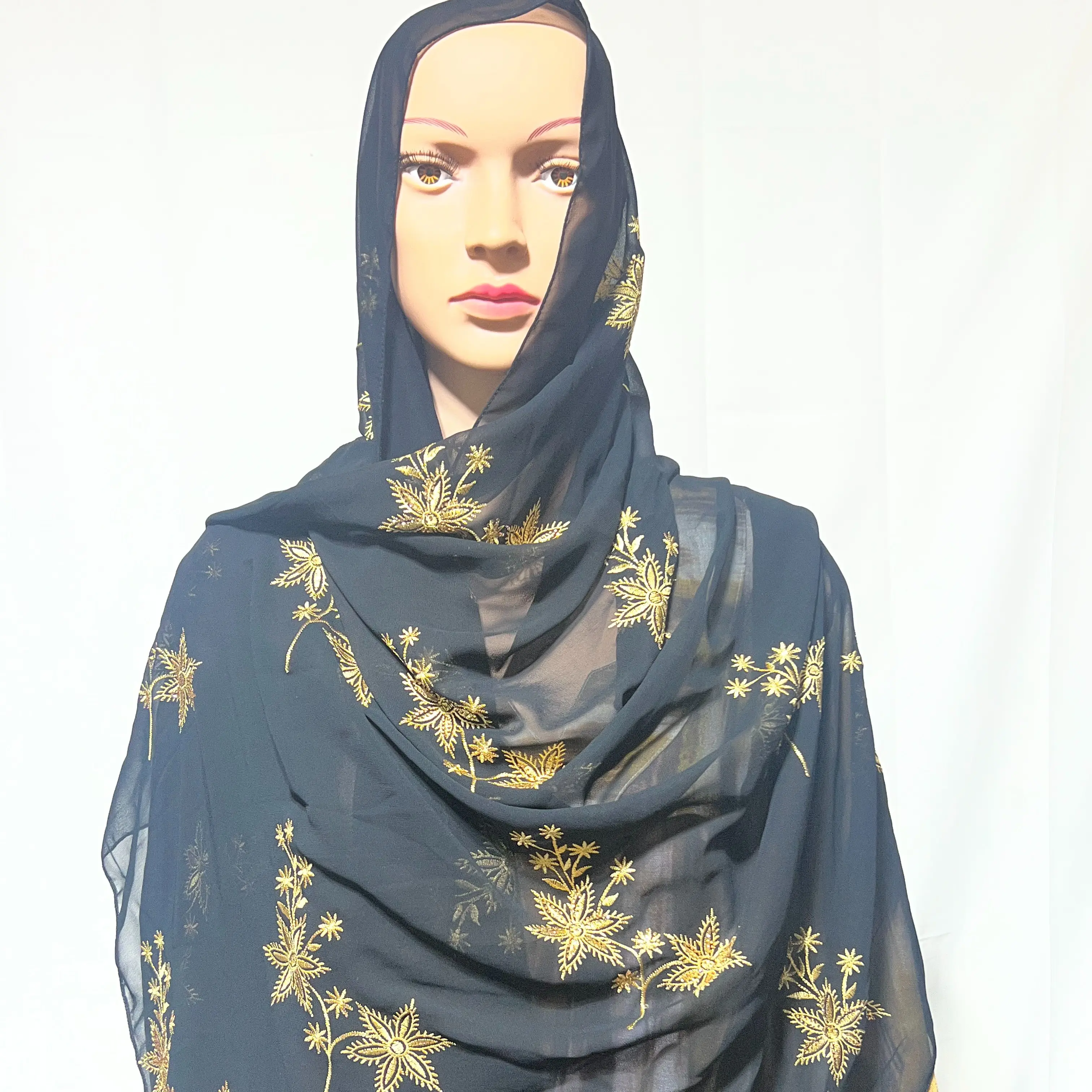 Black with gold flower